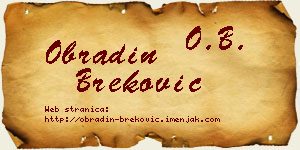Obradin Breković vizit kartica